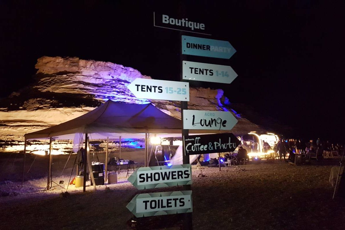 Glamping in the desert for a corporate event